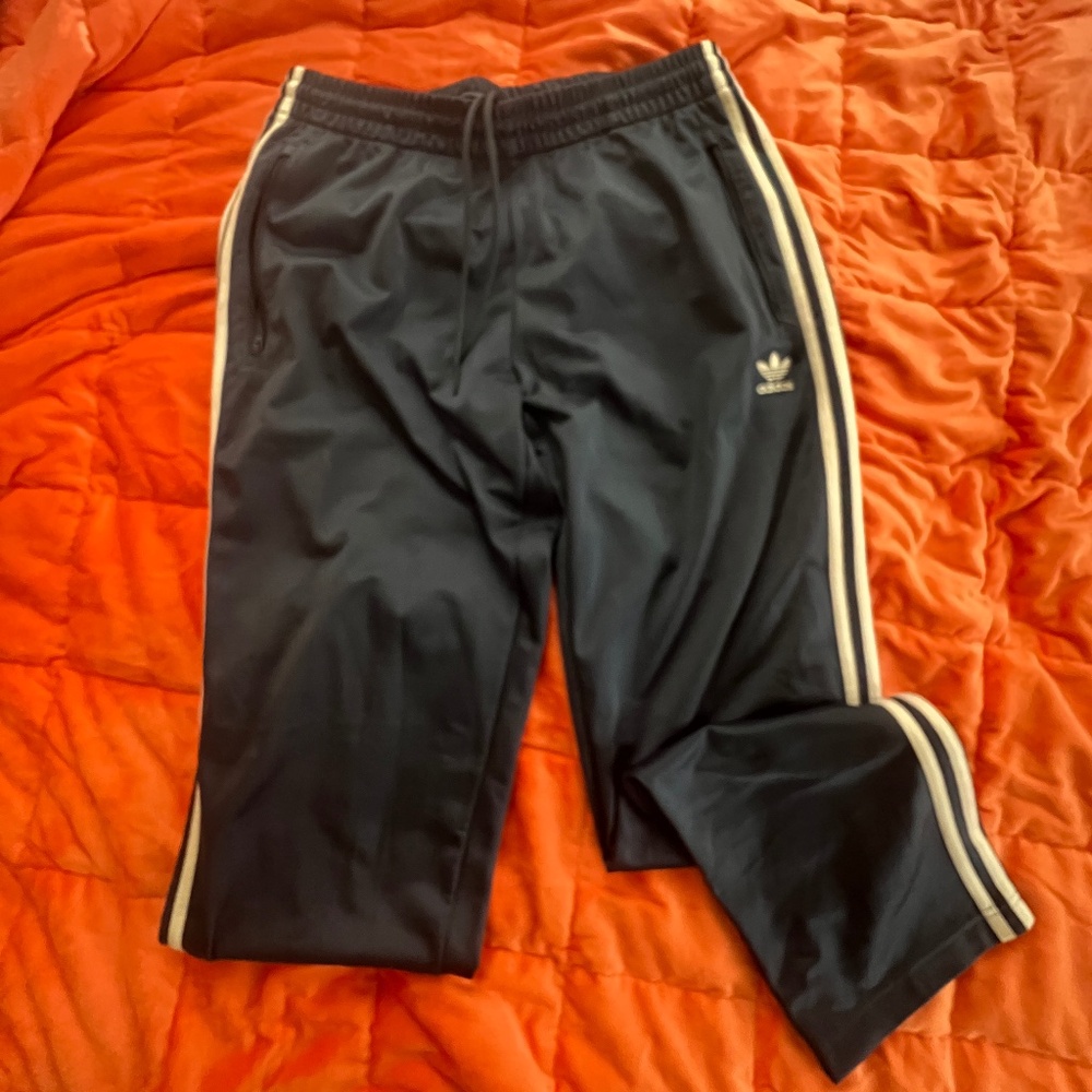 Adidas old school track pants , blur/white, size L